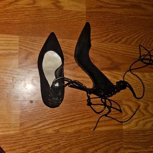 Black ankle strap heels